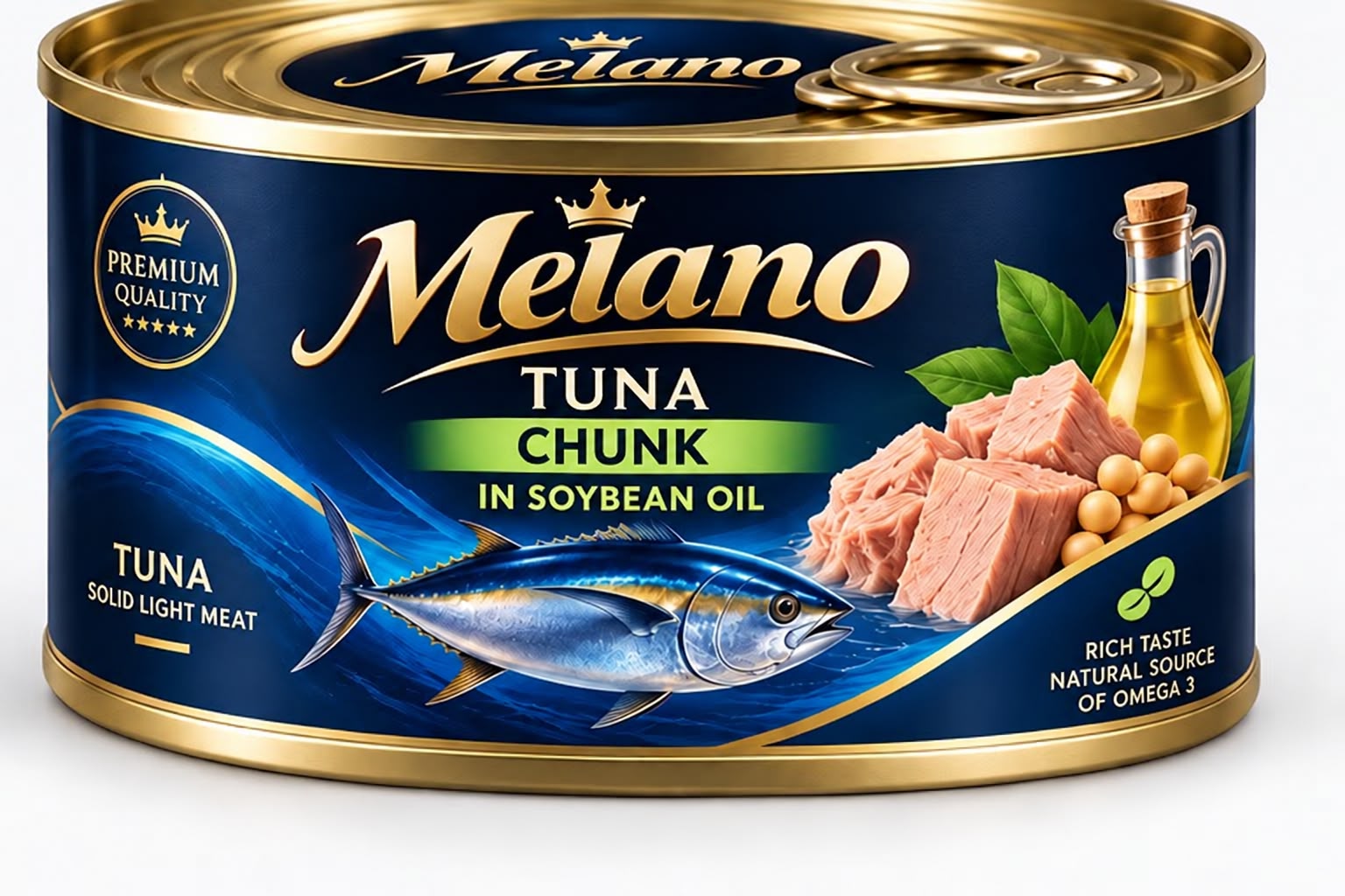 Melano chunk tuna in soybean oil